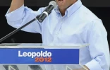 L'opposant vénézuélien Leopoldo Lopez lors d'une manifestation à Caracas, le 24 septembre 2011