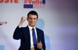 Manuel Valls au soir du premier tour de la primaire PS le 22 janvier 2017 à Paris 