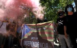 Des indépendantistes manifestent à Barcelone, en Espagne, le 21 juin 2021