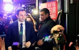 Benoît Hamon au soir du premier tour de la primaire PS le 22 janvier 2017 à Paris 