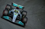 La Mercedes du Britannique Lewis Hamilton lors des essais libres du GP des Pays-Bas, le 2 septembre 2022 à Zandvoort   