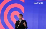 Le président français Emmanuel Macron s'exprime à la Tokyo Innovation Base (TIB) à Tokyo, le 1er avril 2026