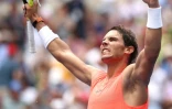 La rage de Rafael Nadal à l'issue de sa victoire sur le Géorgien Nikoloz Basilashvili à l'US Open, le 2 septembre 2018