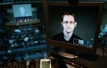 Edward Snowden lors d'une visioconférence le 19 août 2016