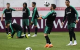 Cristiano Ronaldo et ses coéuipiers du Portugal préparent le choc contre l'Espagne en Coupe du monde, le 13 juin 2018 à Kratovo