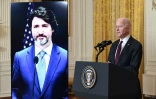 Le Premier ministre canadien Justin Trudeau a été le premier dirigeant étranger convié à un sommet virtuel par le président américain Joe Biden, le 23 février 2021 à Washington