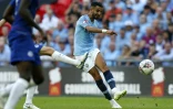 Le nouveau milieu algérien de Manchester City Riyad Mahrez lors du Communty Shield contre Chelsea, le 5 août 2018 à Wembley