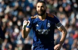 L'attaquant du Real Karim Benzema auteur d'un doublé sur penalty sur le terrain du Celta Vigo, le 2 avril 2022