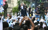 La candidate présidentielle du Mouvement de la Révolution Citoyenne , Luisa Gonzalez, s'adresse aux partisans lors de son rassemblement de fin de campagne à Guayaquil, en Équateur, le 6 février 2025