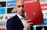 Le président de la Fédération espagnole de football Luis Rubiales lors d'une conférence de presse à Krasnodar (Russie) le 13 juillet 2018