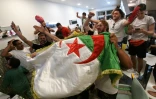 Des supporters de l'Algérie en liesse dans un restaurant à Bordeaux, le 14 juillet 2019