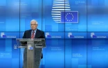 Le chef de la diplomatie européenne Josep Borrell lors d'une conférence de presse le 22 mars 2021 à Bruxelles
