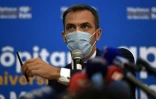 Le ministre de la Santé Olivier Véran en conférence de presse lors d'une visite à l'hôpital de La Timone, le 25 septembre 2020 à Marseille