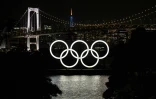 Les anneaux olympiques Ă Tokyo le 10 mai 2021