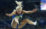 La Russe Darya Klishina lors des qualifications du saut en longueur des Jeux de Rio, le 16 août 2016