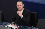 Le vice-président du FN et eurodéputé Steeve Briois lors d'une session du Parlement européen le 6 février 2018 à Strasbourg