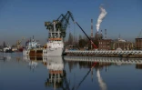 Vue du chantier naval de Gdansk, le 6 mars 2026