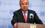 Le secrétaire général de l'ONU, Antonio Guterres, lors d'une conférence de presse, le 5 avril 2024 à New York