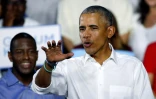 L'ancien président des Etats-Unis Barack Obama est venu soutenir le candidat démocrate au poste de gouverneur en Floride Andrew Gillum, le 2 novembre 2018.