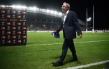 Le sélectionneur du XV de France, Jacques Brunel, après la victoire de l'équipe face aux Etats-Unis, à Fukuoka, le 2 octobre 2019