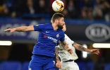 L'attaquant français de Chelsea Olivier Giroud lors du match contre Dynamo Kiev en Europa League à Stamford Bridge, le 7 mars 2019 