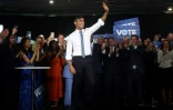 Le Premier ministre britannique et chef du parti conservateur, Rishi Sunak, lors d'un meeting de campagne Ă l'ExCeL, le 22 mai 2024 Ă Londres