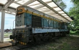 Une locomotive dans la gare de Woljeong-ri, dans la ville sud-coréenne de Cheorwon, près de la zone démilitarisée séparant les deux Corée, le 10 août 2026 
