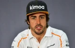 L'Espagnol Fernando Alonso (McLaren) en conférence de presse, le 5 avril 2018 sur le circuit de Sakhir à Bahreïn