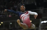 L'Américaine Simone Biles lors de la finale gymnastique par équipe le 9 août 2016 à Rio