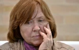 L'écrivaine Svetlana Alexievich, lauréate du prix Nobel de littérature 2015 à Bogota en Colombie le 20 avril 2016