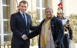 Le président français Emmanuel Macron accueille le 12 décembre 2017 à Paris la Première ministre du Bangladesh Sheikh Hasina pour un sommet sur le climat 