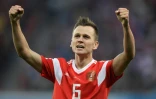Le Russe Denis Cheryshev à nouveau buteur lors du Mondial, face à l'Egypte, le 19 juin 2018 à Saint-Pétersbourg