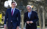 Le chef du gouvernement espagnol Pedro Sanchez et le président régional de Catalogne Quim Torra, le 26 février 2020 à Madrid