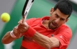 Le Serbe Novak Djokovic  face à l'Argentin Diego Schwartzman, en 8e de finale du tournoi de Roland-Garros, le 29 mai 2022
