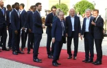 Emmanuel Macron accueille les Bleus à l'Elysée, le 16 juillet 2018