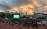 La fan zone lors du match Italie Belgique le 13 juin 2016 Ă Lyon