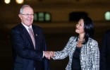Le président péruvien Pedro Pablo Kuczynski et Keiko Fujimori, fille d'Alberto Fujimori, en juillet 2017 à Lima