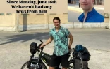 Image tirée d'un post du 24 juin 2025, obtenue sur Instagram, du jeune Franco-Allemand Lennart Monterlos, porté disparu depuis le 16 juin 2025, alors qu'il voyageait à vélo en Iran, sur une photo prise dans un lieu inconnu