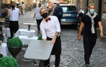 Terrasse de restaurant dans le centre de Rome, le 25 septembre 2020