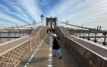 Le pont de Brooklyn, quasiment désert, lundi