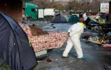 Un campement de migrants évacué le 16 décembre 2016 à Saint-Denis