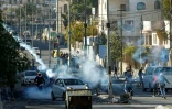 Heurts entre manifestants palestiniens et soldats israéliens dans la ville de Bethléem en Cisjordanie occupée, le 9 décembre 2017