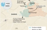 Carte de l'avancée des forces syriennes dans la Ghouta orientale au 16 mars