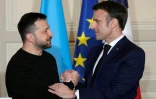 Le président Emmanuel Macron et son homologue ukrainien Volodymyr Zelensky à l'Elysée, le 16 février 2024 à Paris