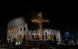 Le Colisée, à Rome, avant les célébrations du Chemin de Croix, le 29 mars 2024