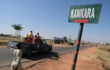 L'entrée de la ville de Kankara où des lycéens ont été enlevés par le groupe jihadiste Boko Haram, le 15 décembre 2020 dans le nord-ouest du Nigeria