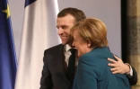 Emmanuel Macron et Angela Merkel lors de la signature d'un nouveau traité, le 22 janvier 2019 à Aix-la-Chapelle, en Allemagne