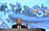 Antonio Guterres, alros chef du Haut commissariat pour les réfugiés (HCR, lors d'un discours le 26 novembre 2015 à Tokyo 