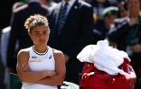 L'Italienne Jasmine Paolini déçue après sa finale de Wimbledon perdue face à la Tchèque Barbora Krejcikova, le 13 juillet 2024