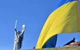 Le drapeau ukrainien à Kiev le 23 août 2026, veille du 35e anniversaire de l'indépendance de l'Ukraine 